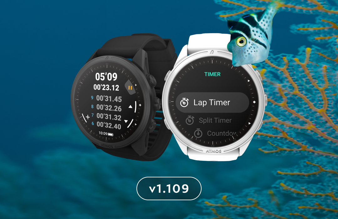 MISSION3 手錶顯示新增的 Lap Timer，韌體 v1.109